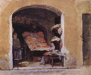 John William Waterhouse An Italian Produce Shop France oil painting artist